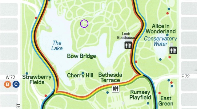 Mapa Central Park con la situación de BuBo amigunuri
