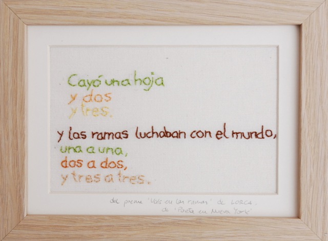 Versos de Lorca bordados por amigunuri